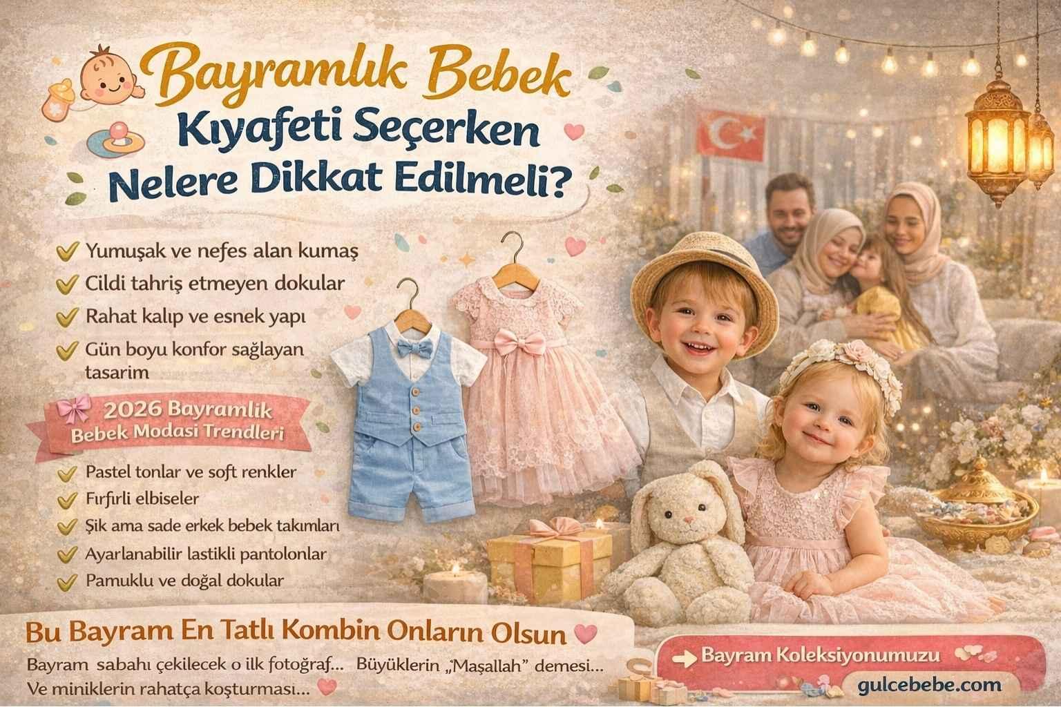 🌸 2026 Bayramlık Bebek Kıyafetleri: Miniklere Özel En Tatlı Bayram Kombinleri