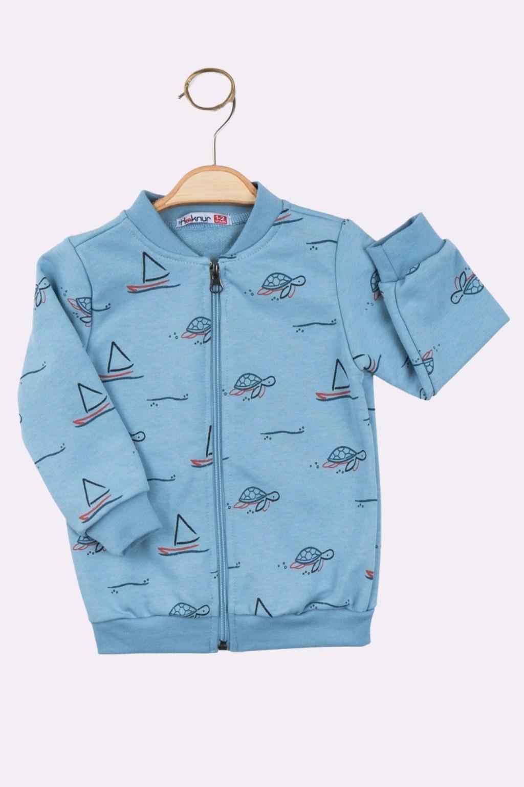 Erkek Çocuk 1-4 Yaş Fermuarlı Hırka Mavi