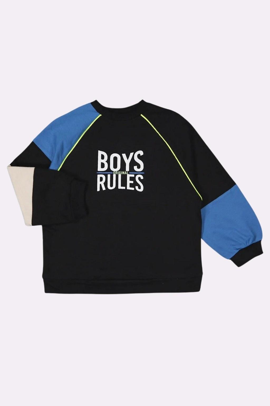 Erkek Çocuk 5-9 Yaş Düz Yaka Sweat Siyah