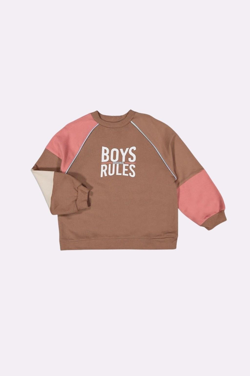 Erkek Çocuk 6-9 Yaş Düz Yaka Sweat Kahverengi