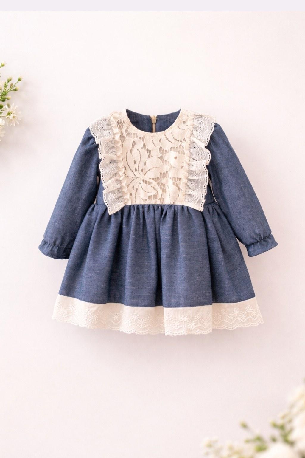 Kız Bebek 0-24 Ay Kot Görünümlü Elbise | Günlük & Bayramlık Şık Model