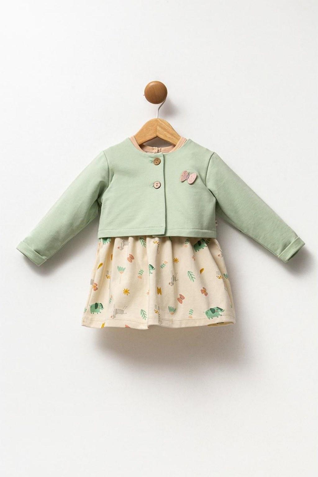 Kız Bebek 3-18 Ay Safari Desen Elbise