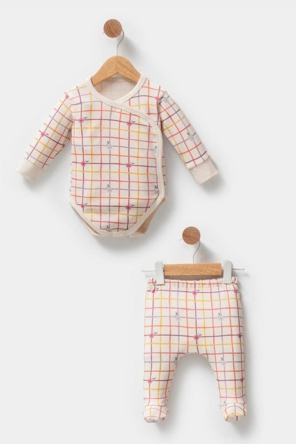 Ekose Desenli 2’li Bebek Takım – 0-18 Ay