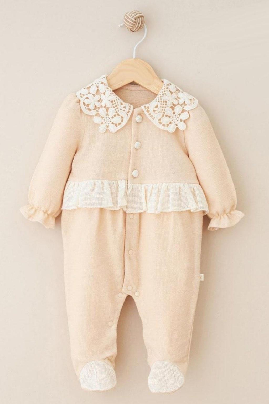 Kız Bebek Fileli 0-12 Ay Patikli Tulum