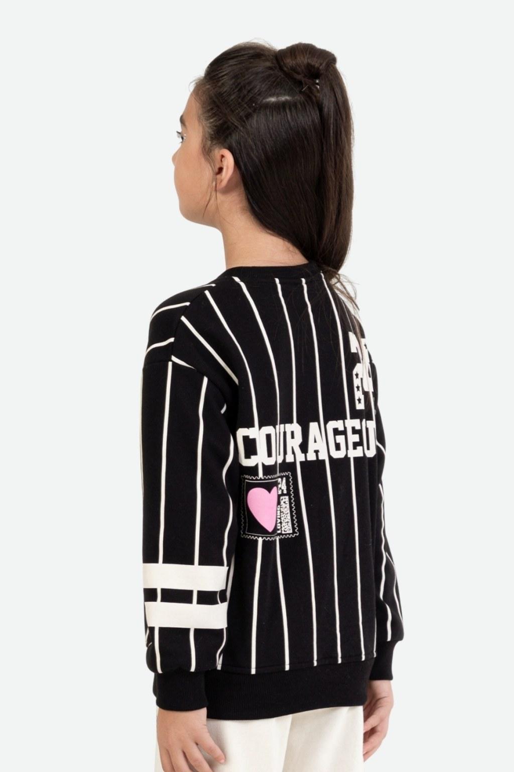 Kız Çocuk 9-14 Yaş Siyah Sweatshirt