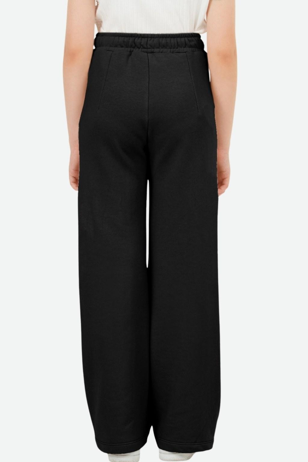 Kız Çocuk 9-14 Yaş Tek Alt Siyah Eşofman