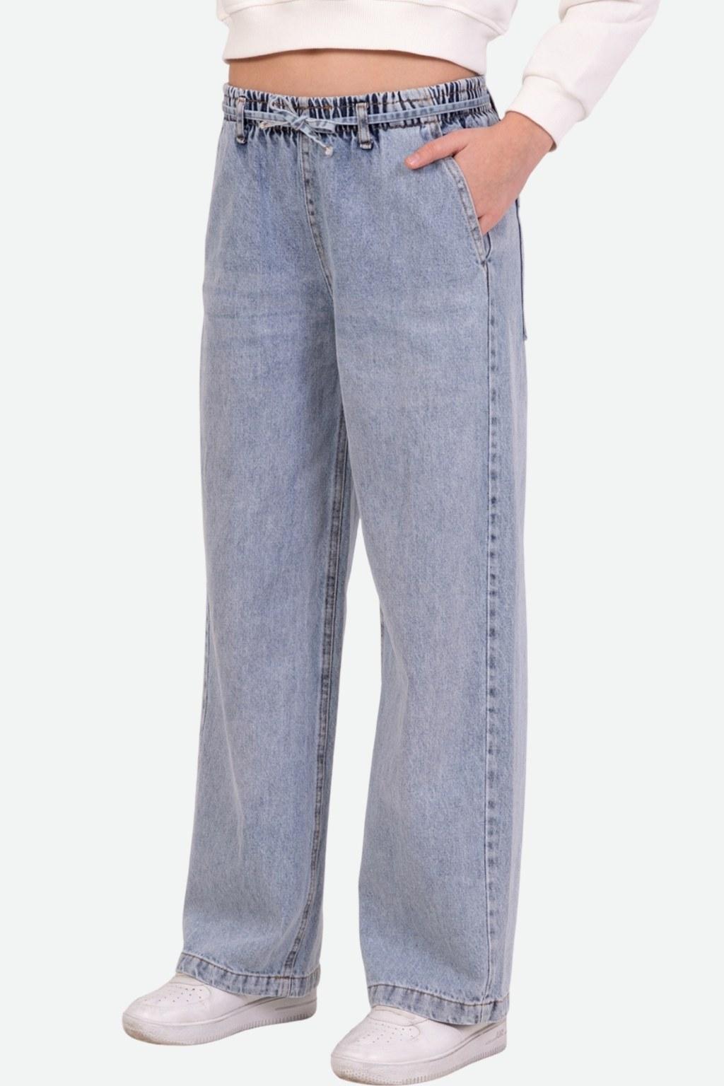 Kız Çocuk 9-14 Yaş Mavi Denim Pantolon