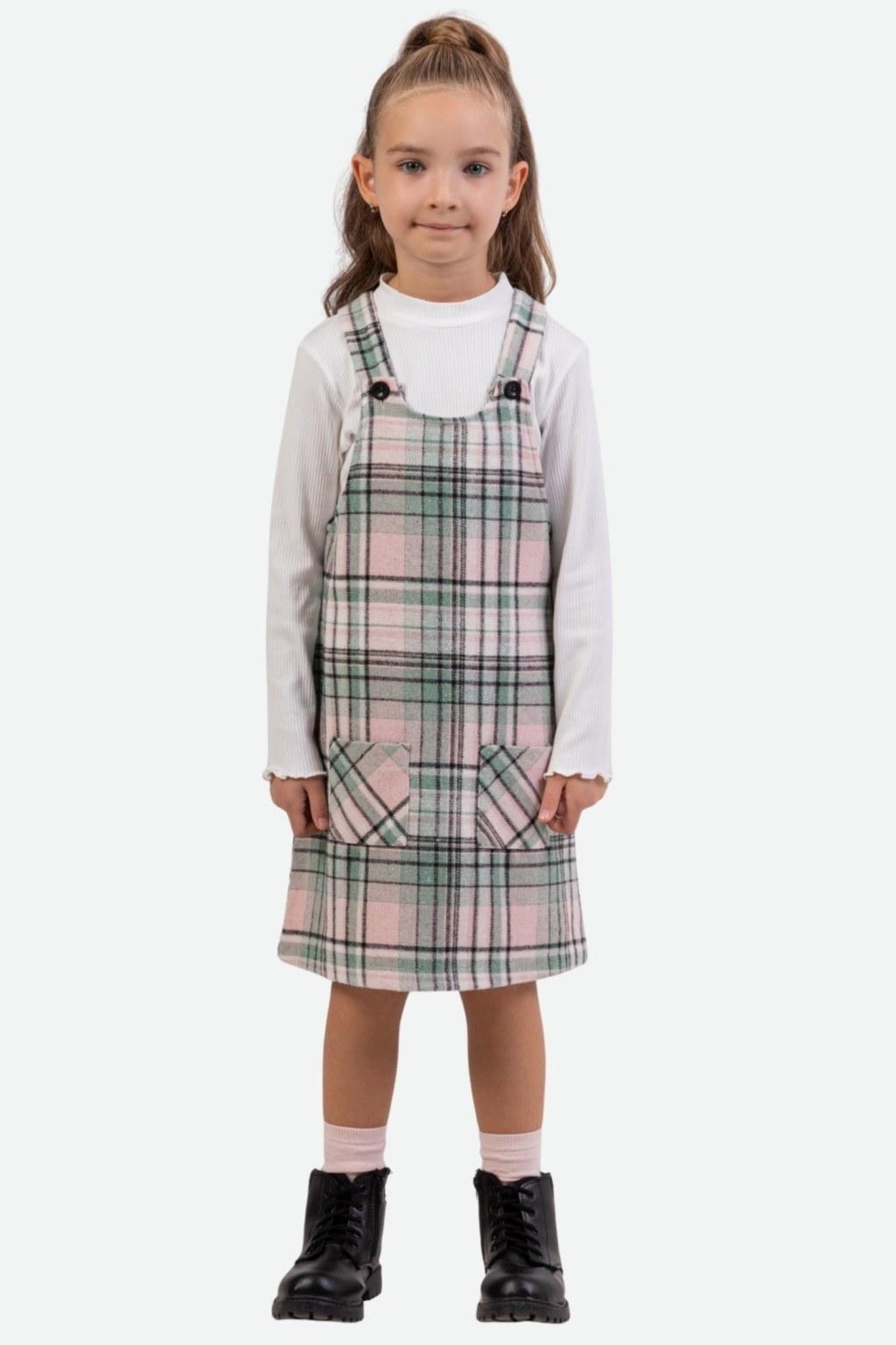 Kız Çocuk 3-8 Yaş İkili Mint Elbise