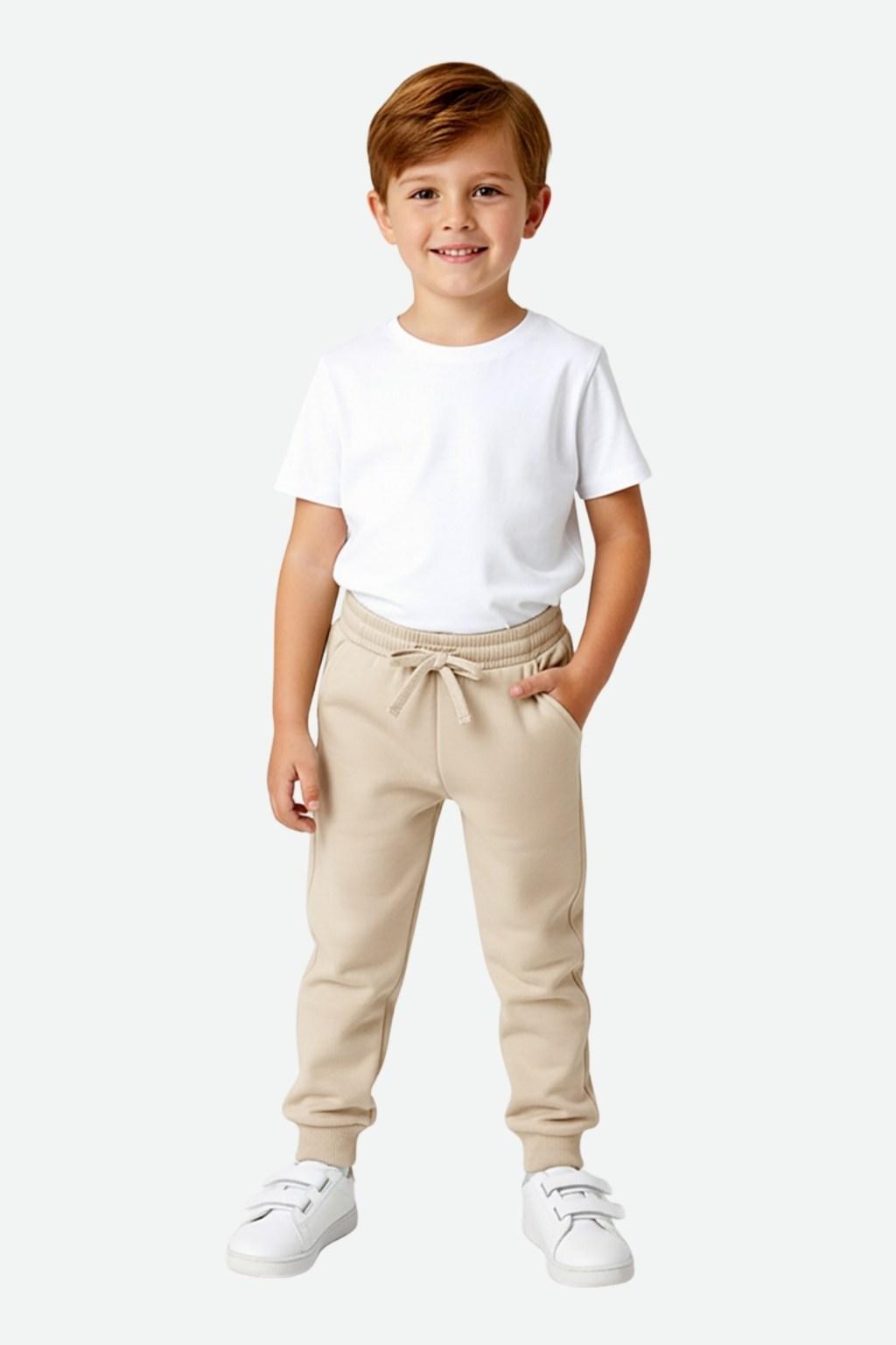 Unisex Basic Eşofman Altı – Bej (1-6 Yaş)