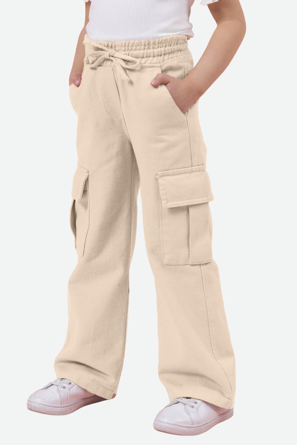 Kız Çocuk 4-9 Yaş Kargo Cepli Pantolon