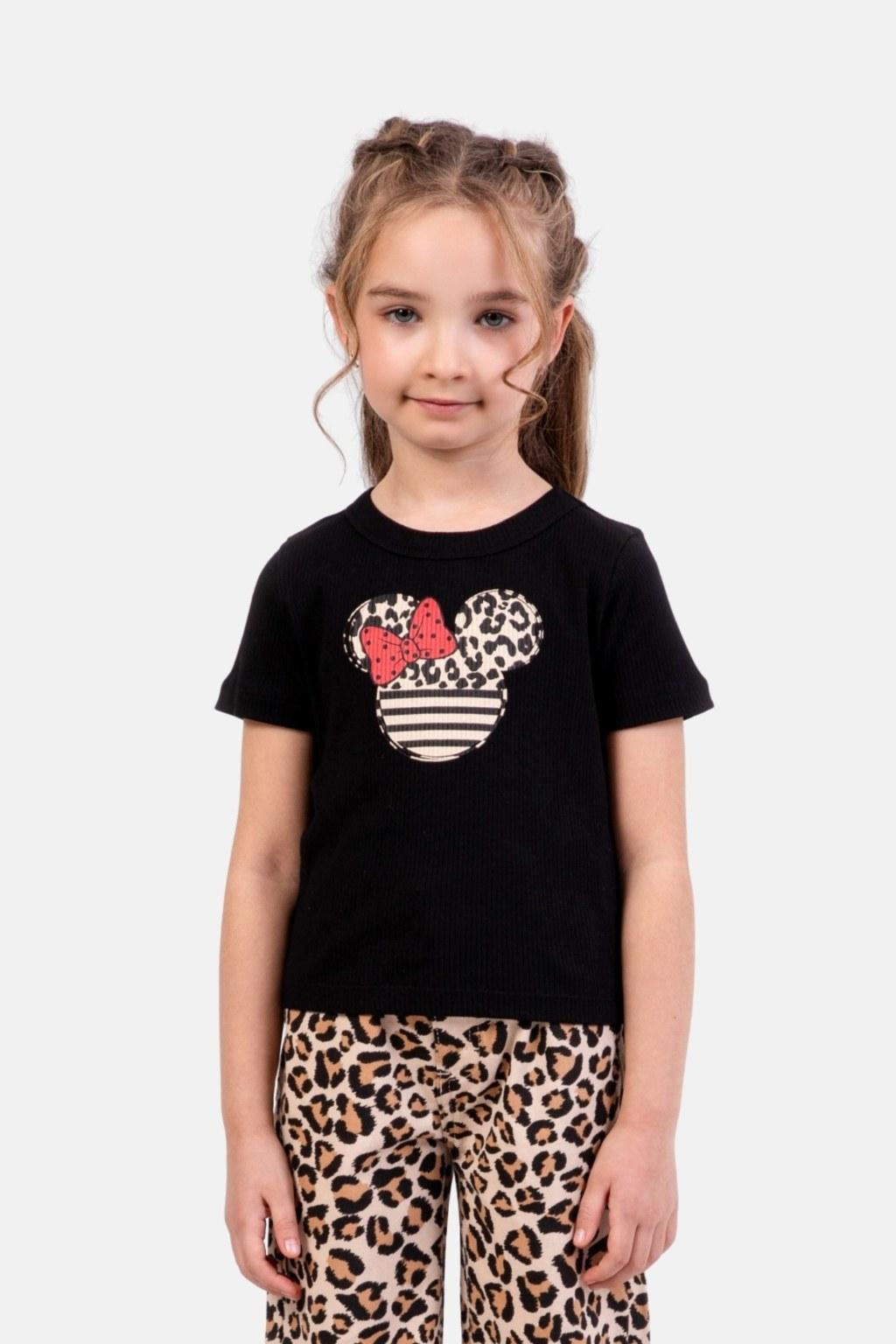 Kız Çocuk 3-8 Yaş Kısa Kollu Siyah Bady