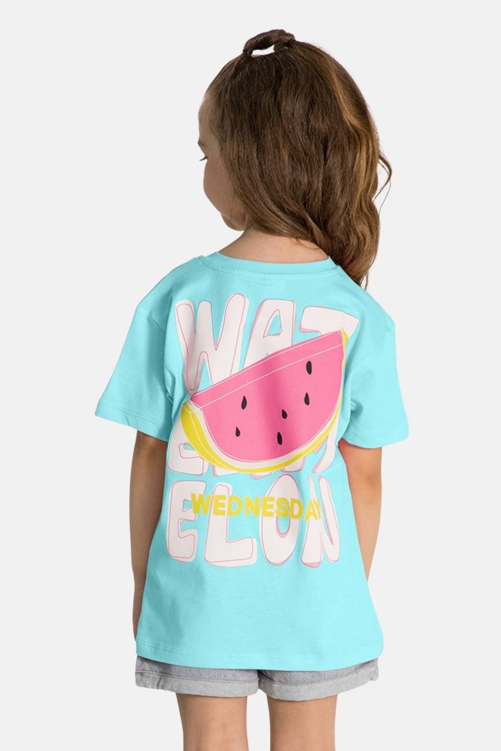 Kız Çocuk 4-9 Yaş Karpuz Baskılı T-Shirt