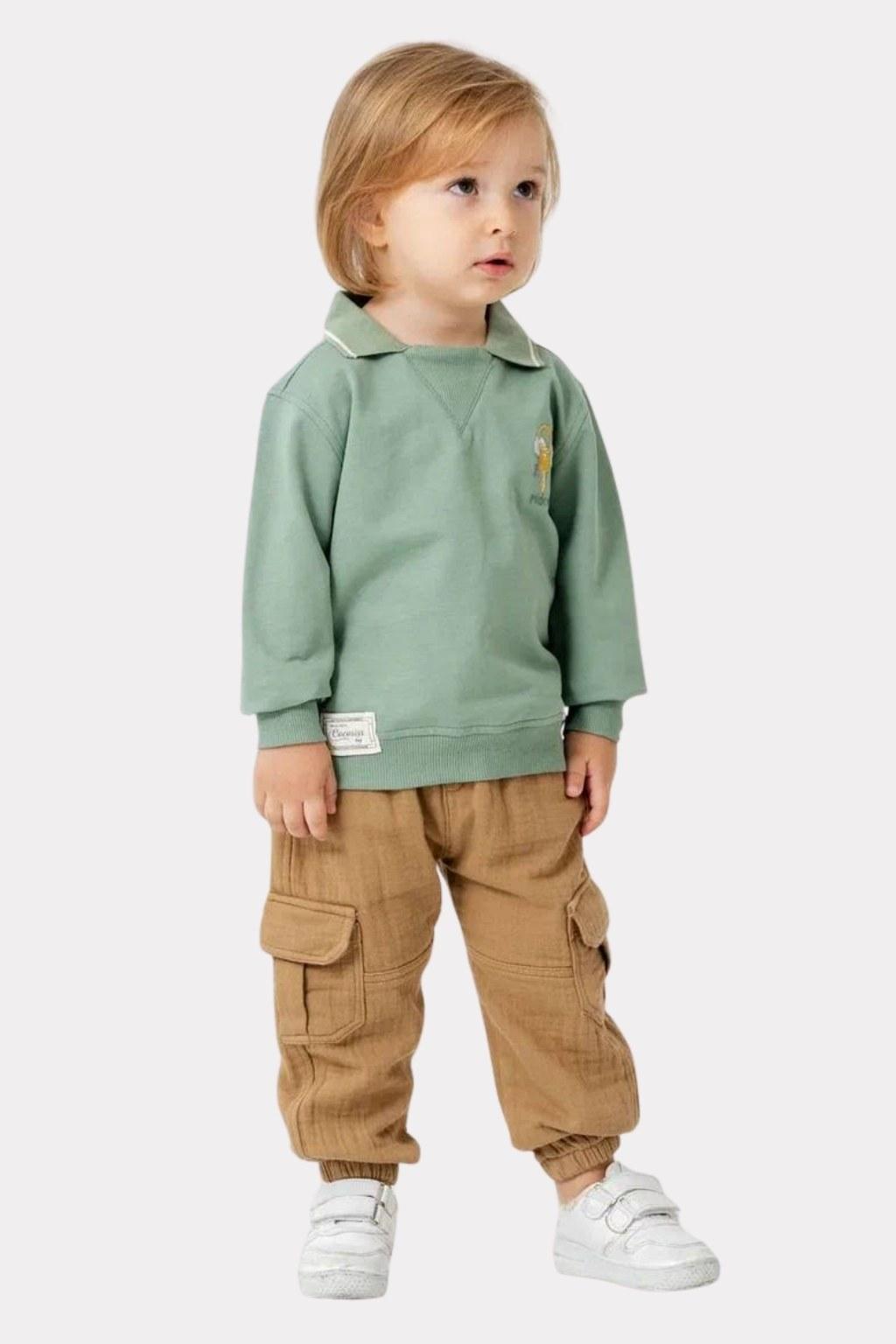 Erkek Çocuk 2-5 Yaş Alt Üst İkili Yeşil Takım