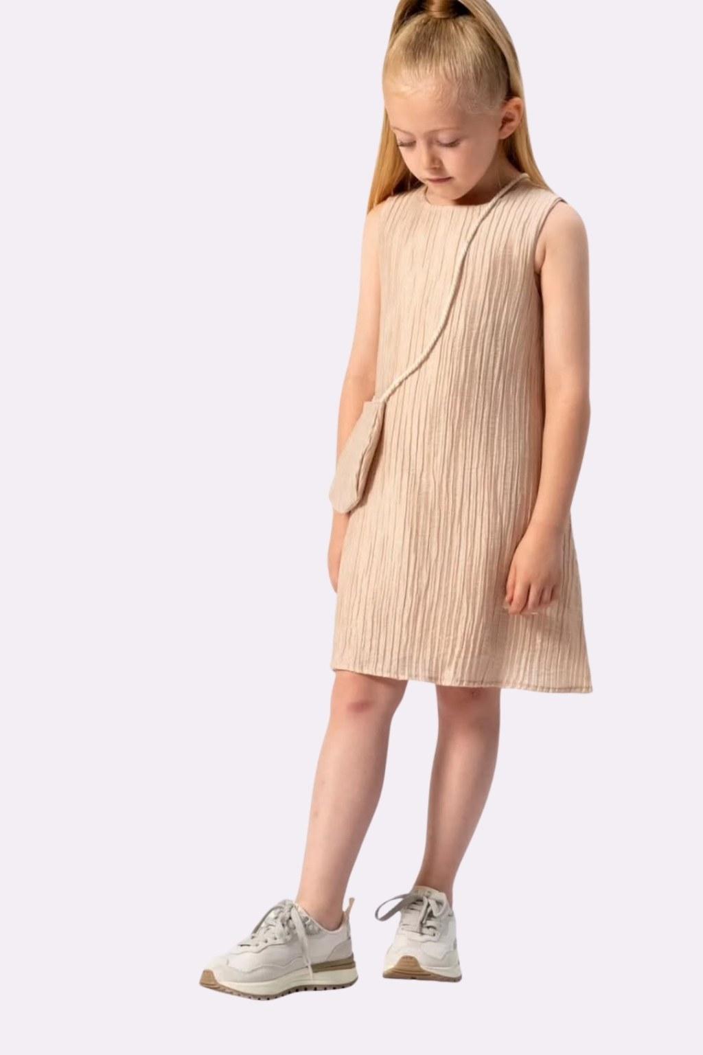 Kız Çocuk 6-10 Yaş Dantel Yaka Elbise