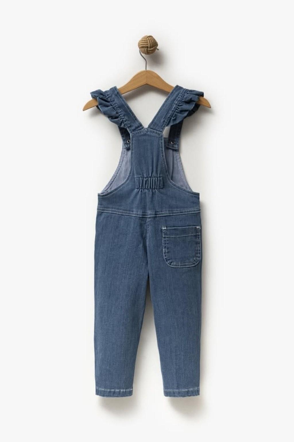 Kız Çocuk 2-5 Yaş Kot Salopet Mavi