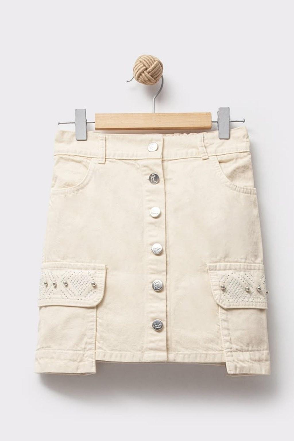 Kız Çocuk Taş Detaylı 5-8 Yaş Etek