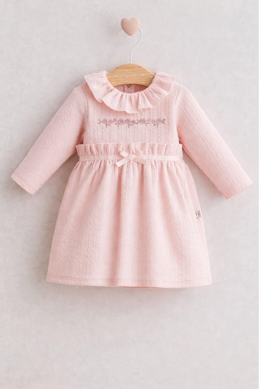 Kız Bebek 0-24 Ay Nakış Detaylı Elbise