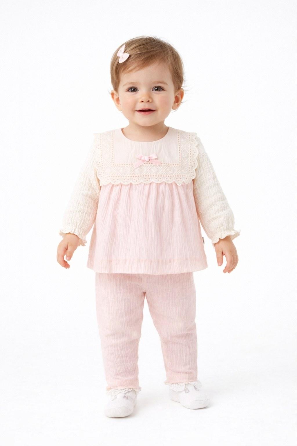 Kız Bebek 0-24 Ay Müslin Alt Üst İkili Takım