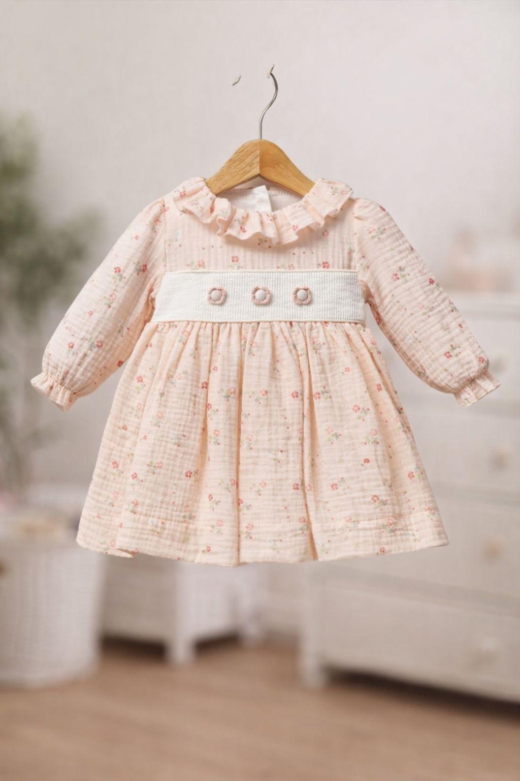 Kız Bebek 6-24 Ay Patchwork Müslin Elbise