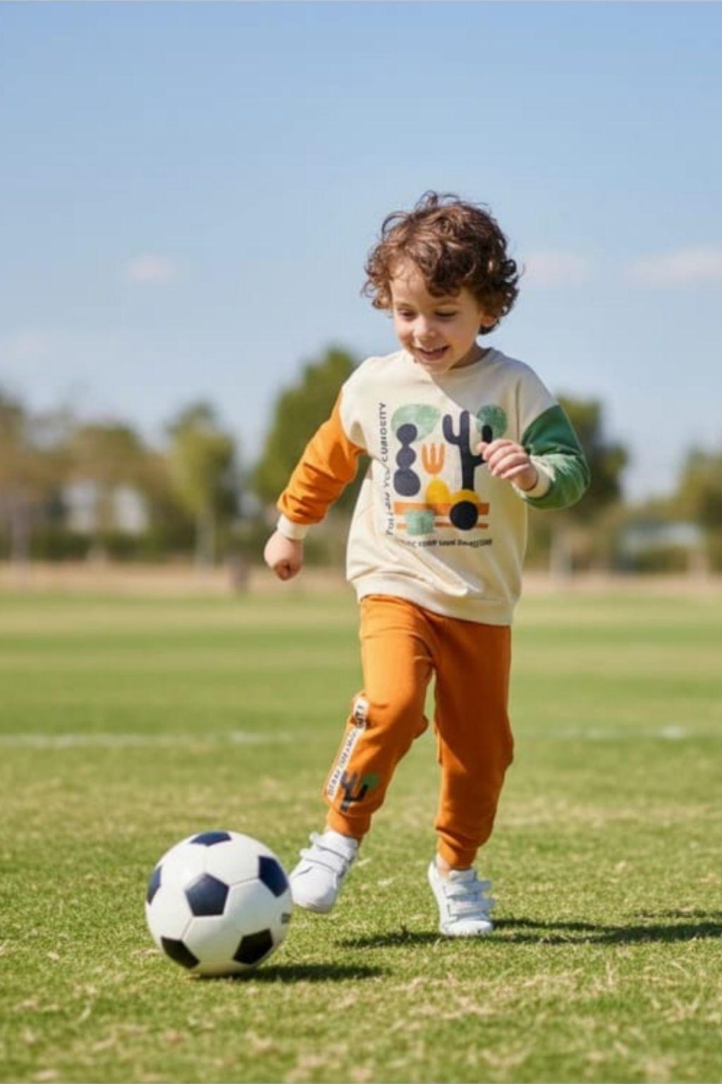 Erkek Çocuk 2-5 Yaş Kaktüs Desenli Alt Üst İkili Takım