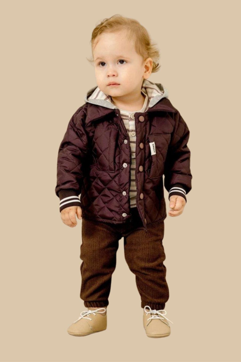 Erkek Bebek 6-24 Ay Çizgili Üçlü Takım