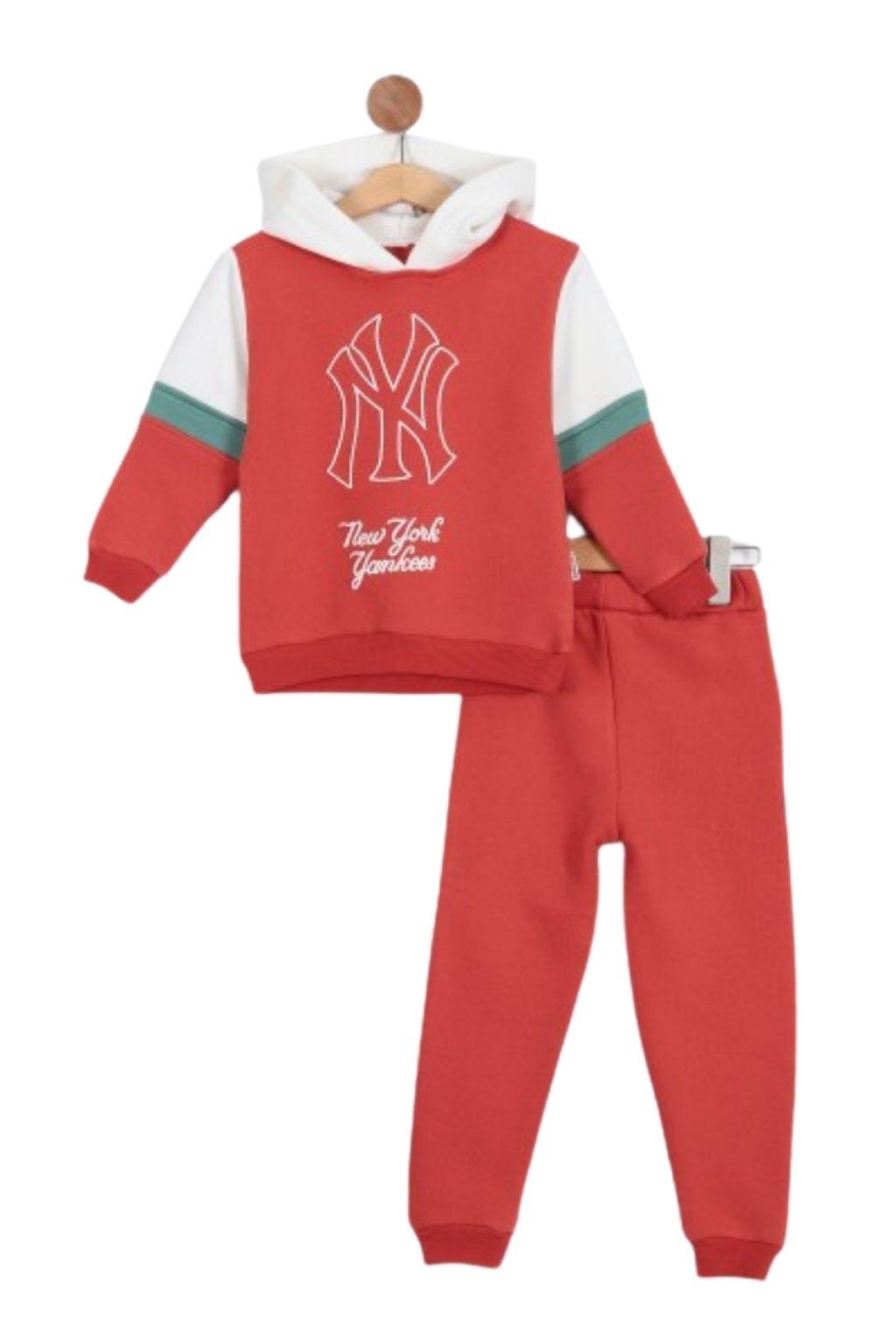 Erkek Çocuk 3-7 Yaş Baskılı Kapüşonlu Alt Üst Takım