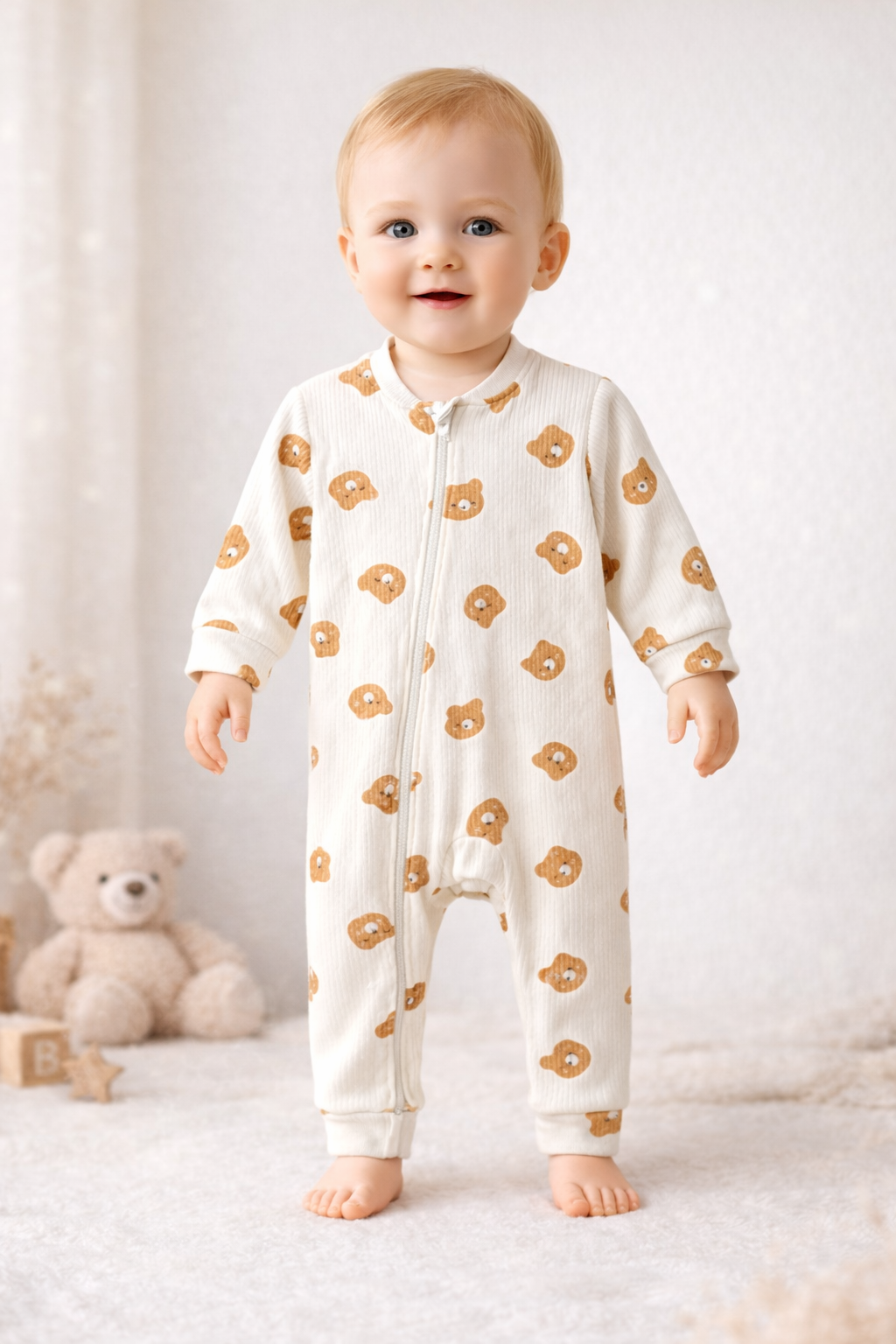 Unisex 1-3 Yaş Çift Kat Fermuarlı Uyku Tulumu