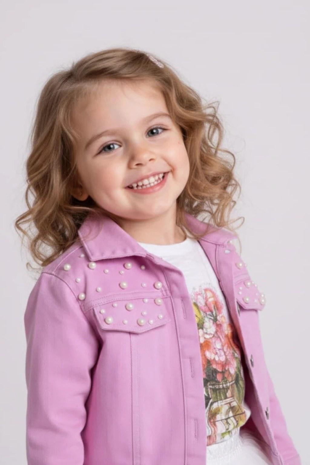 Kız Çocuk 2-5 Yaş Tütü Etekli 3’lü Takım (Tişört + Kot Ceket)