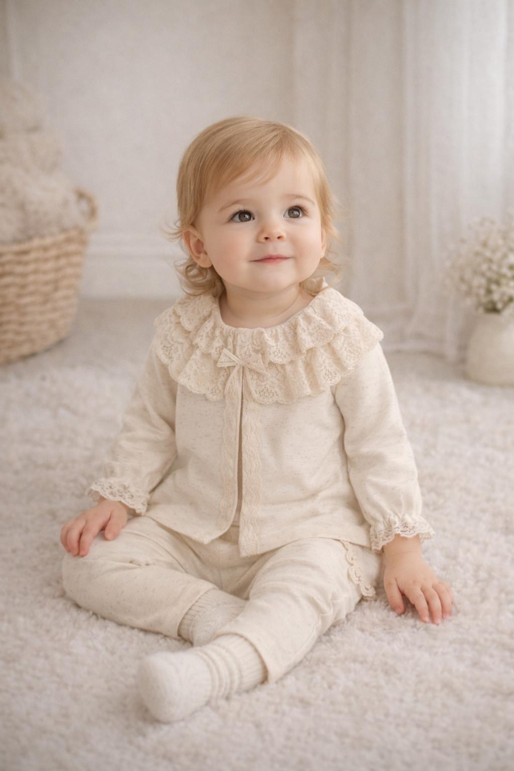 Kız Bebek Dantel Yaka Detaylı 2’li Takım (6-24 Ay)