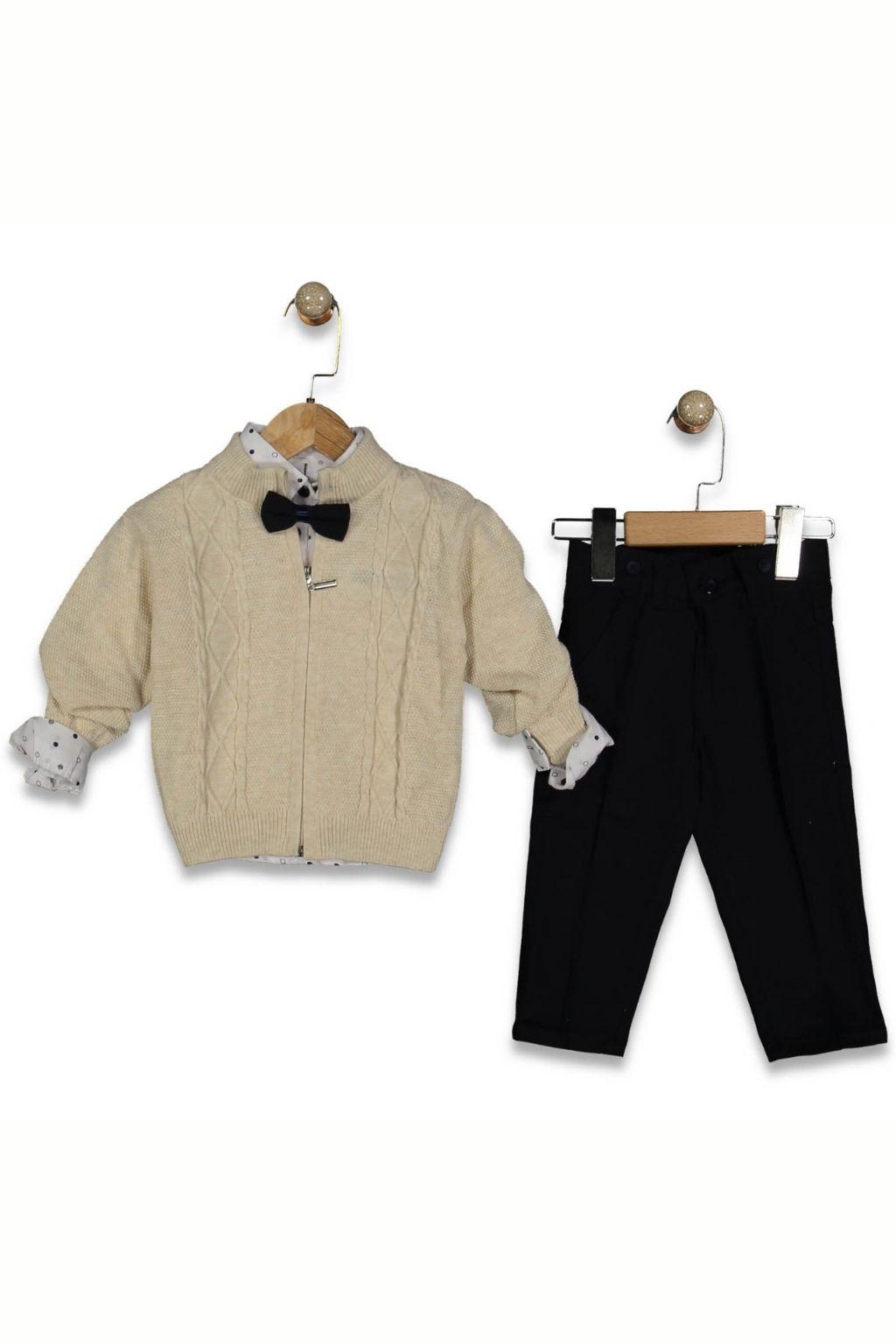 Erkek Çocuk Papyonlu 4’lü Takım 5-8 Yaş | Gömlek Hırka Pantolon