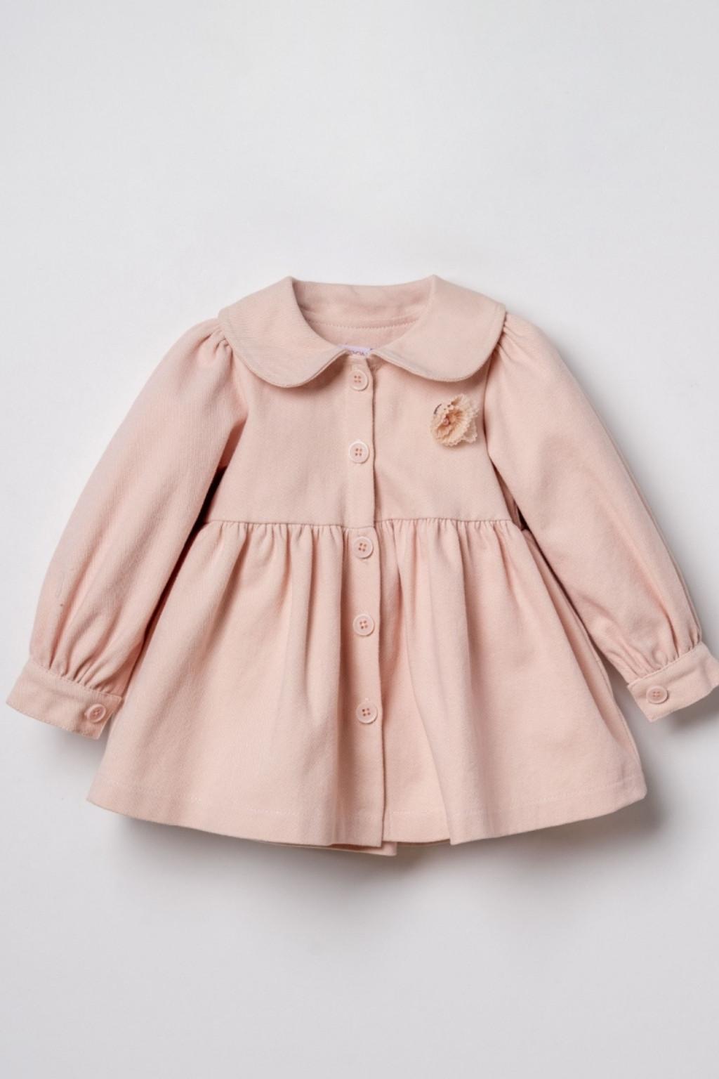 1-4 Yaş Kız Çocuk Pudra Ceket & Simli Tül Etek 3’lü Takım