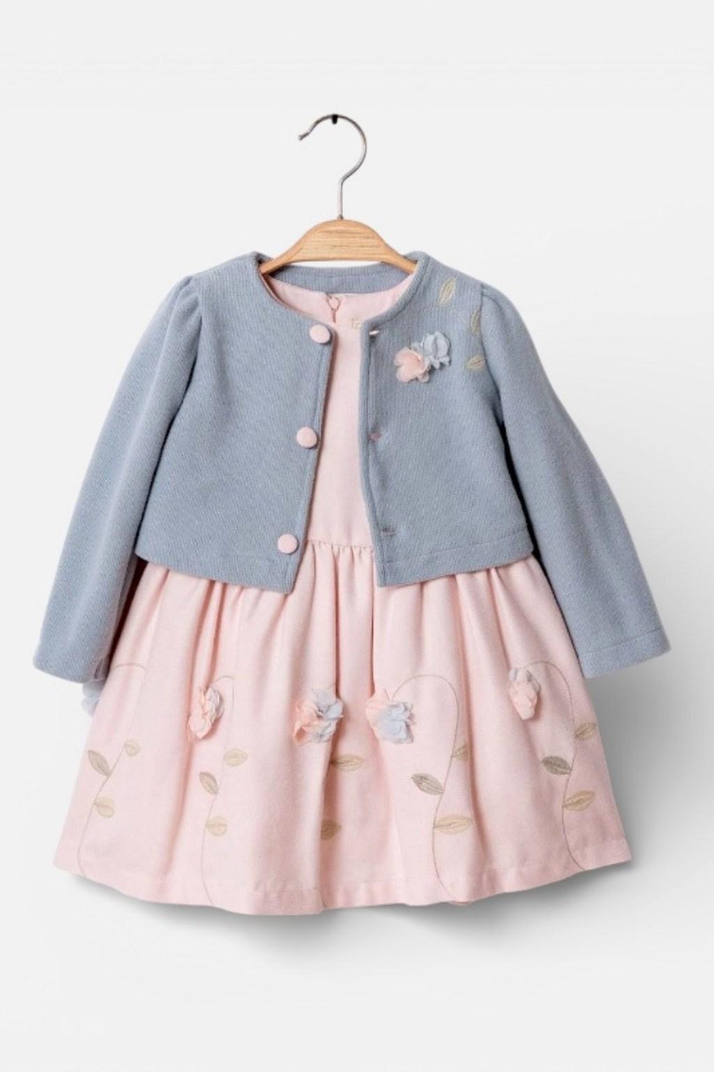 4-7 Yaş Kız Çocuk Hırkalı Elbise Takım