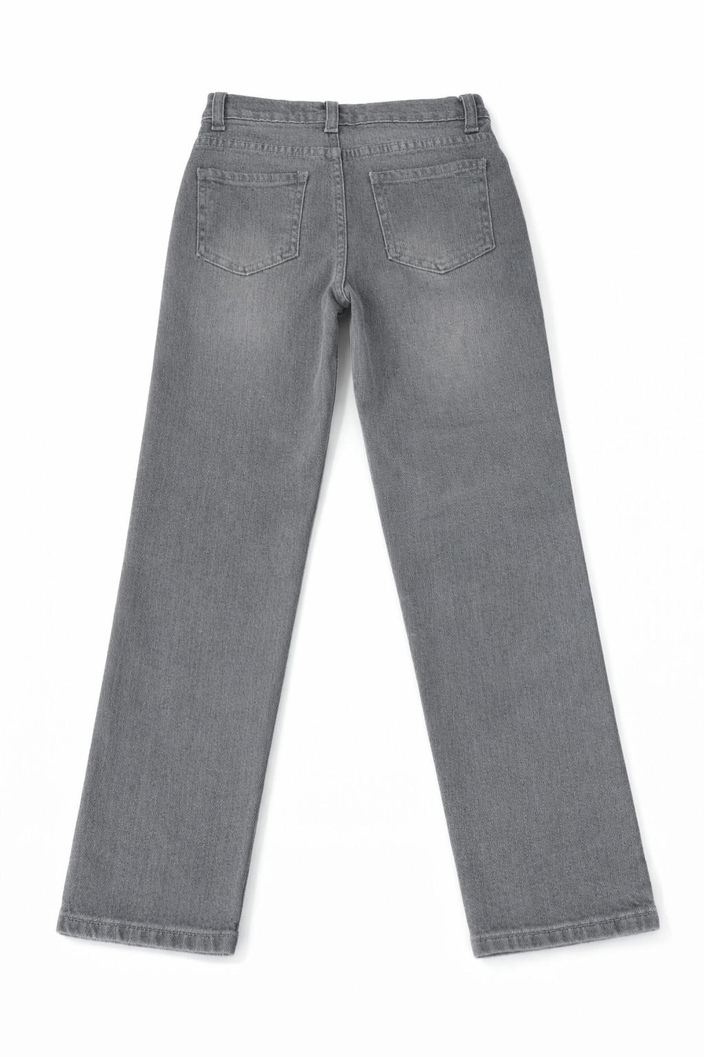 6-10 Yaş Erkek Çocuk Gri Dar Paça Kot Pantolon