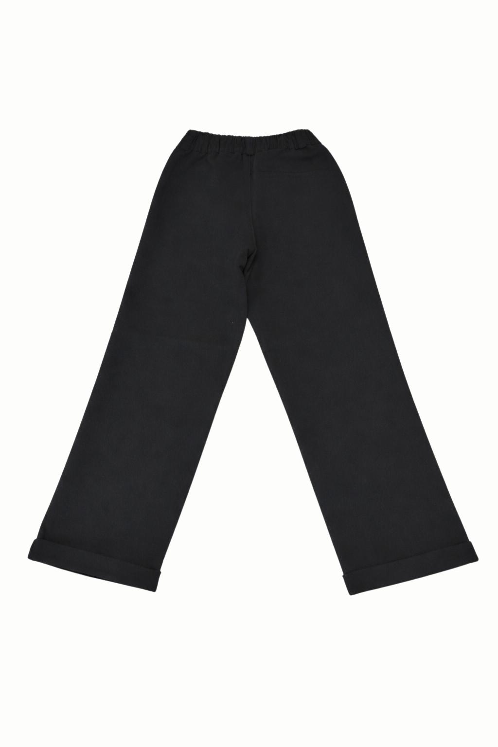 6-10 Yaş Erkek Çocuk Siyah Gofre Pantolon