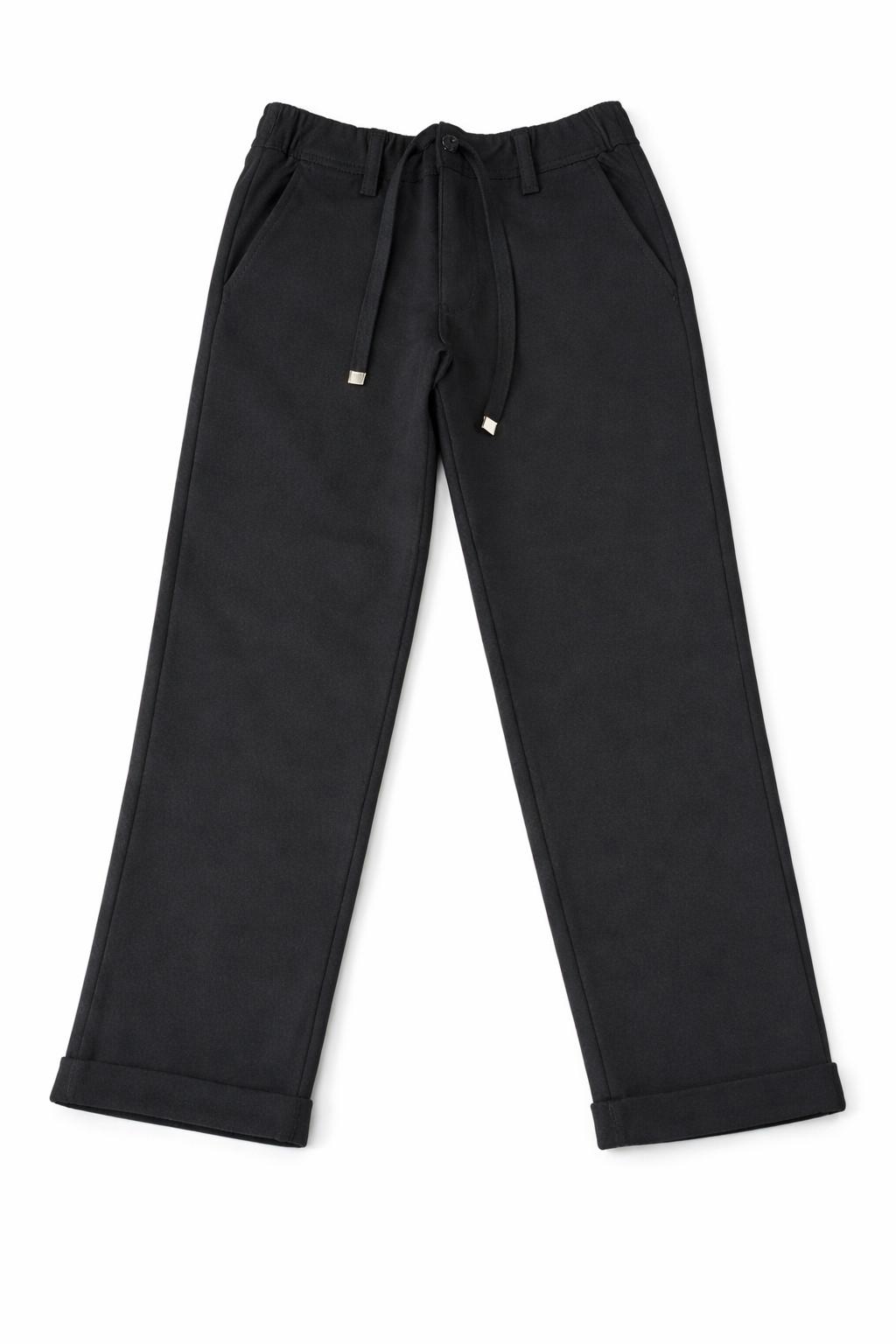 6-10 Yaş Erkek Çocuk Siyah Gofre Pantolon