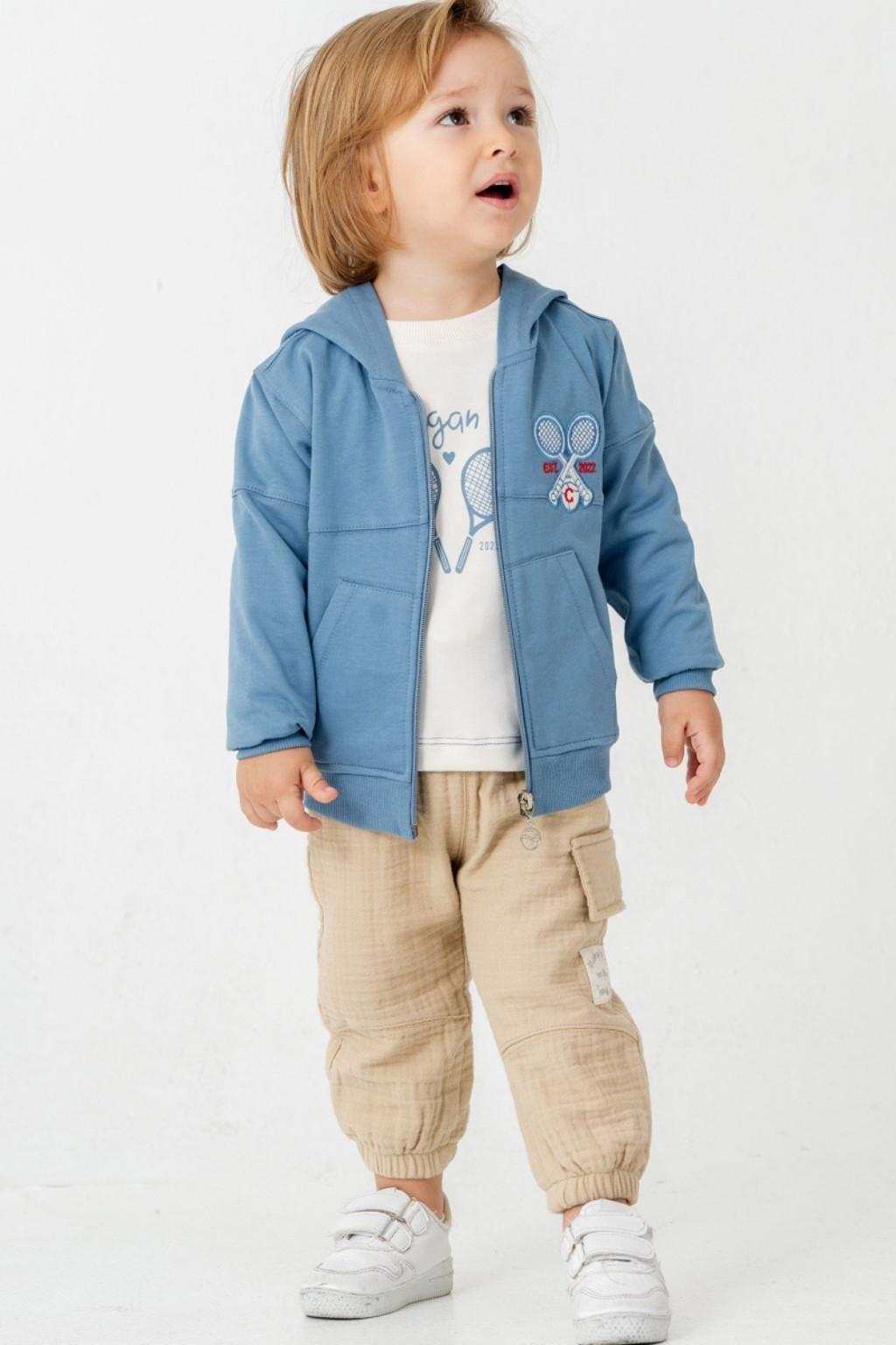 2-5 Yaş Erkek Çocuk 3’lü Takım (Sweat + Kapüşonlu Hırka + Pantolon)