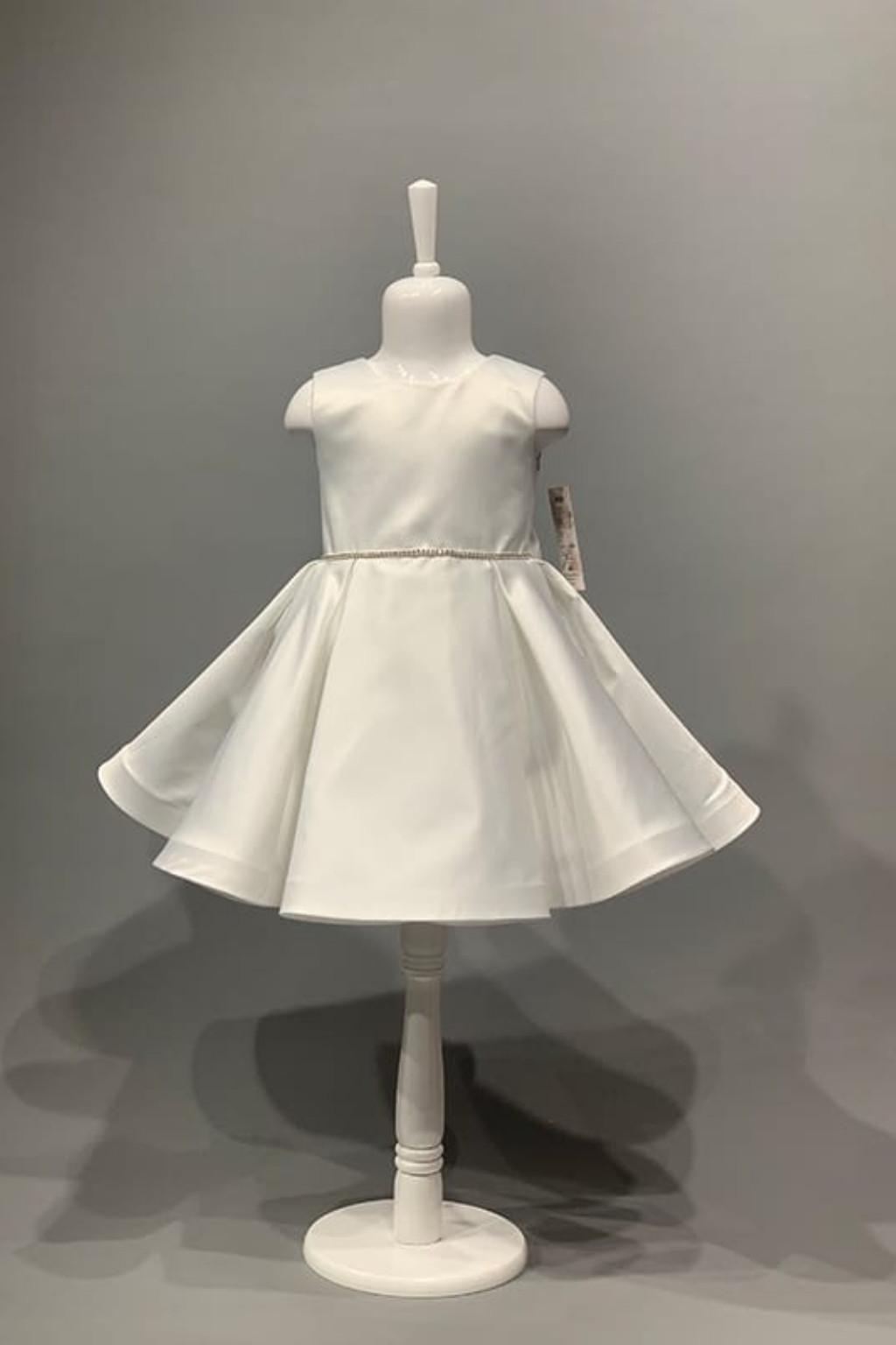 Kız Çocuk Klasik Prenses Elbise Ekru (5-8 Yaş)