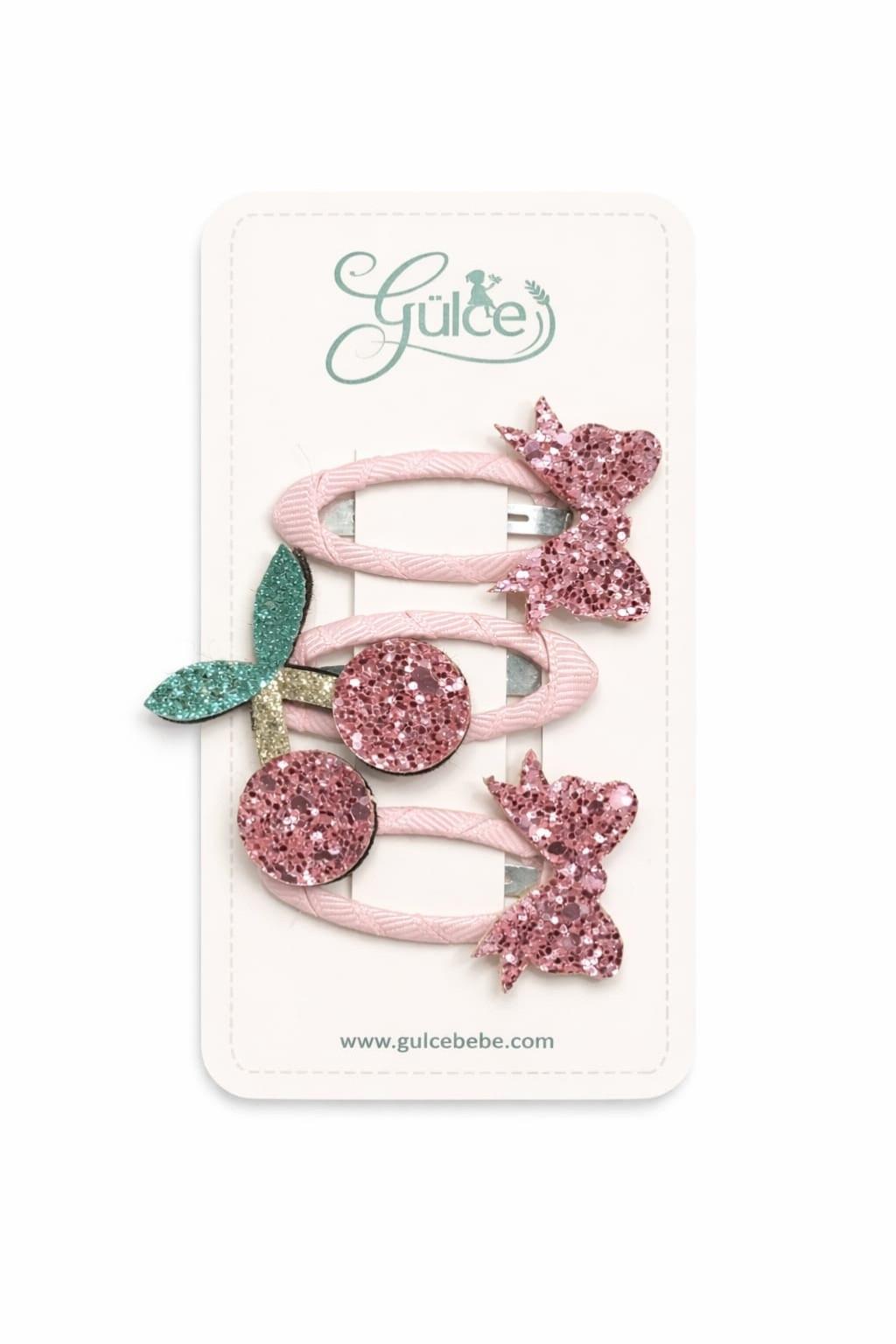 Kız Çocuk Simli Figürlü 3’lü Toka Seti