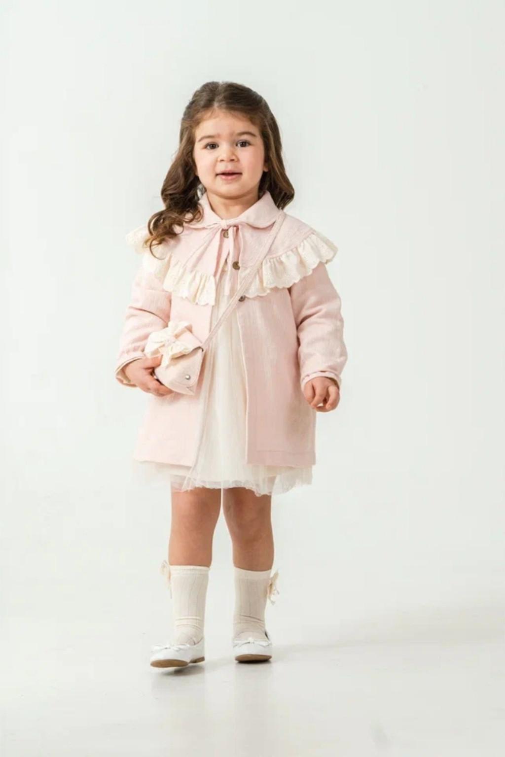 Kız Çocuk Trençkot Elbise ve Çanta 3’lü Takım (1-4 Yaş)