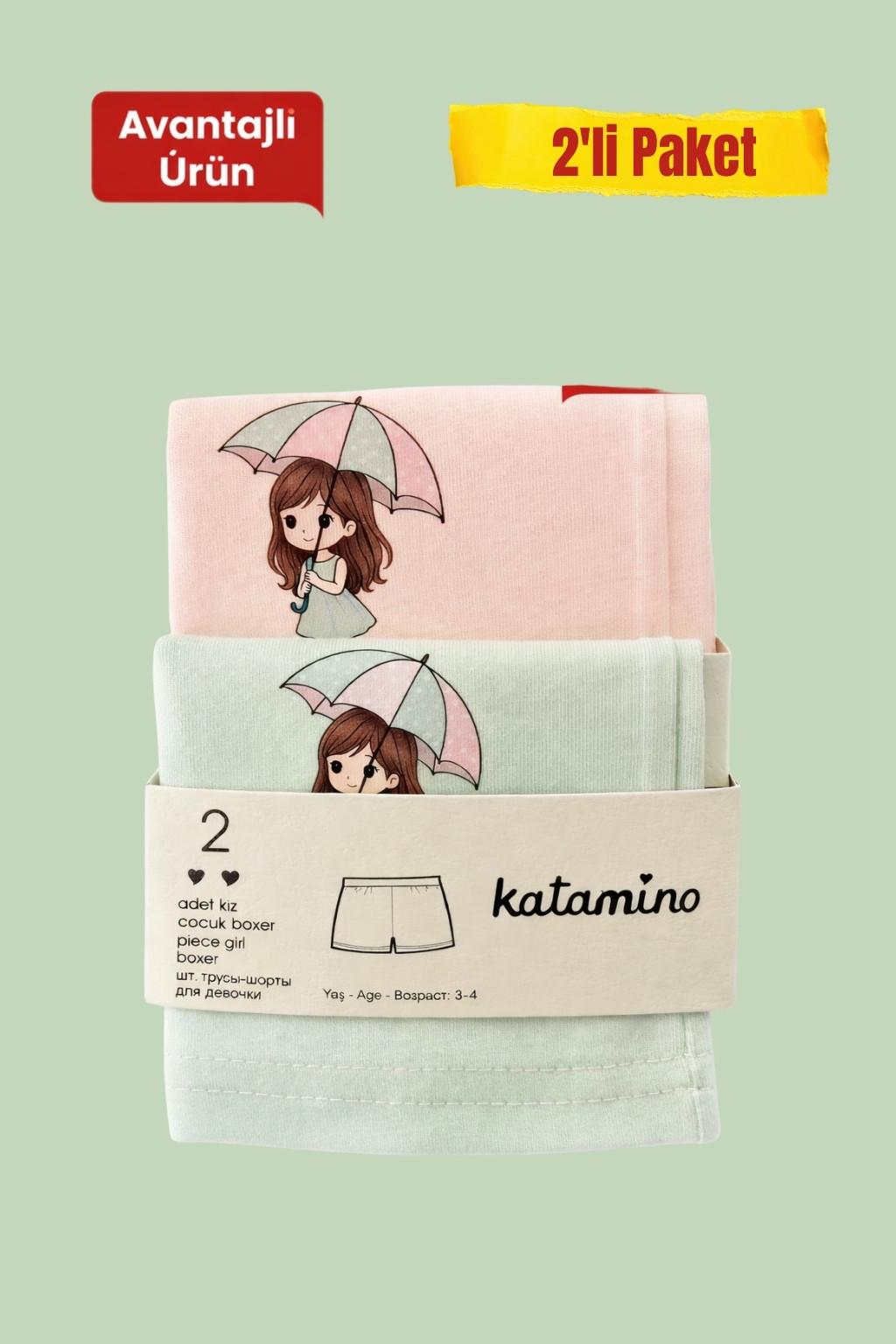 Kız Çocuk 2’li Boxer Külot Seti – Desenli (3-6 Yaş)