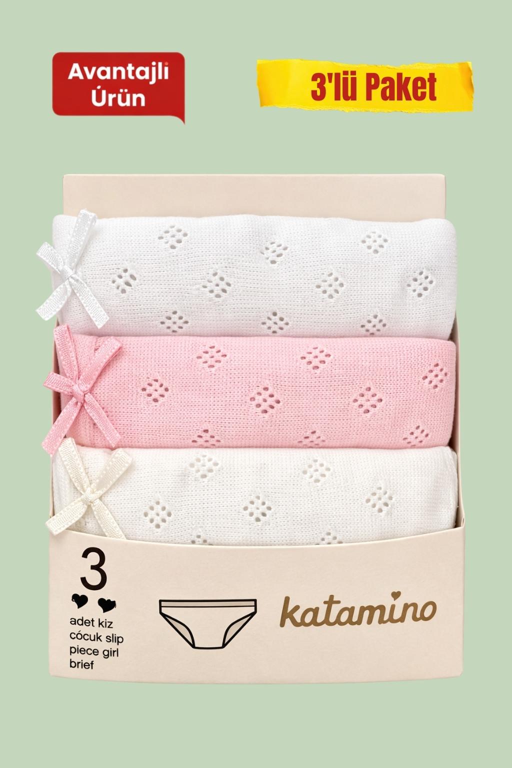 Kız Çocuk 3’lü Slip Külot Seti – Pamuklu (9-12 Yaş)