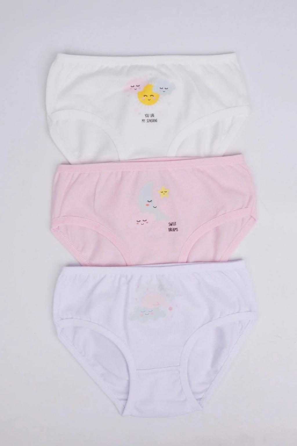 Kız Çocuk 3’lü Slip Külot Seti – Desenli (3-8 Yaş)