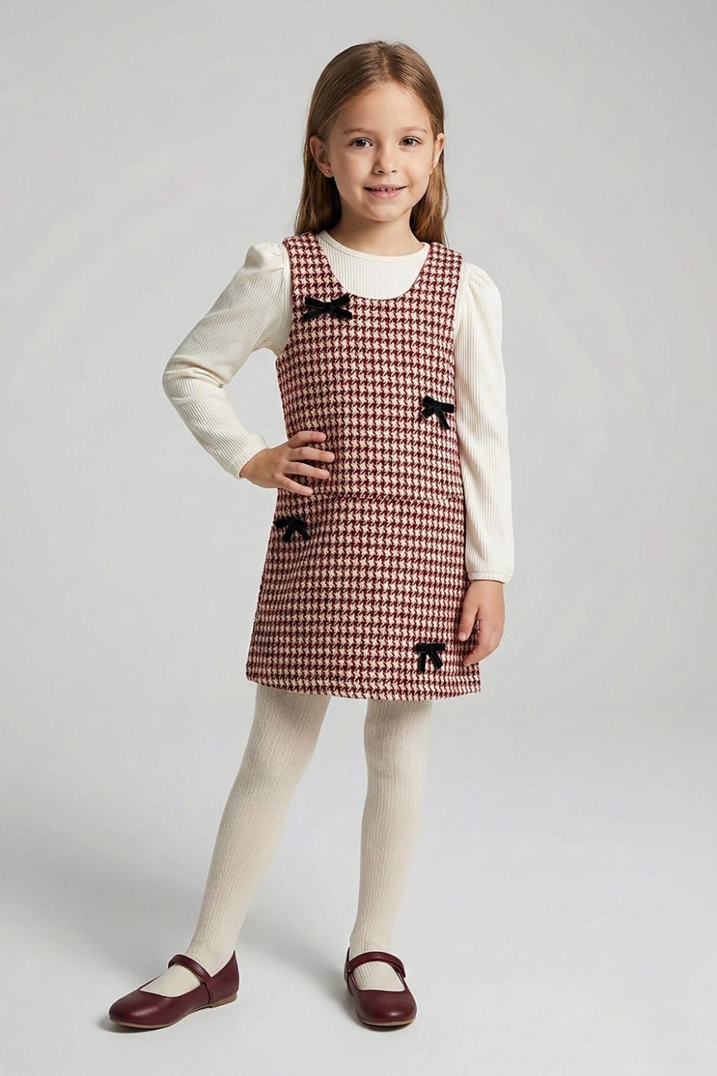Kız Çocuk Elbise Takım – Bluzlu Jile Elbise (4-9 Yaş)