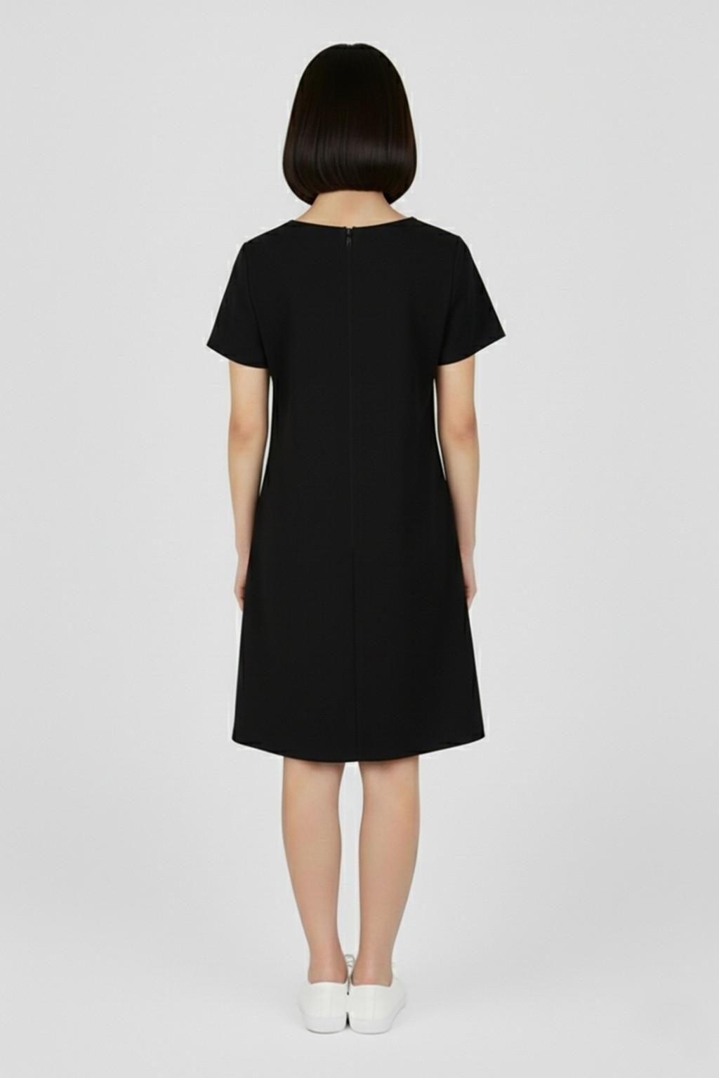 Kız Çocuk Fiyonklu Elbise – Siyah (9-14 Yaş)