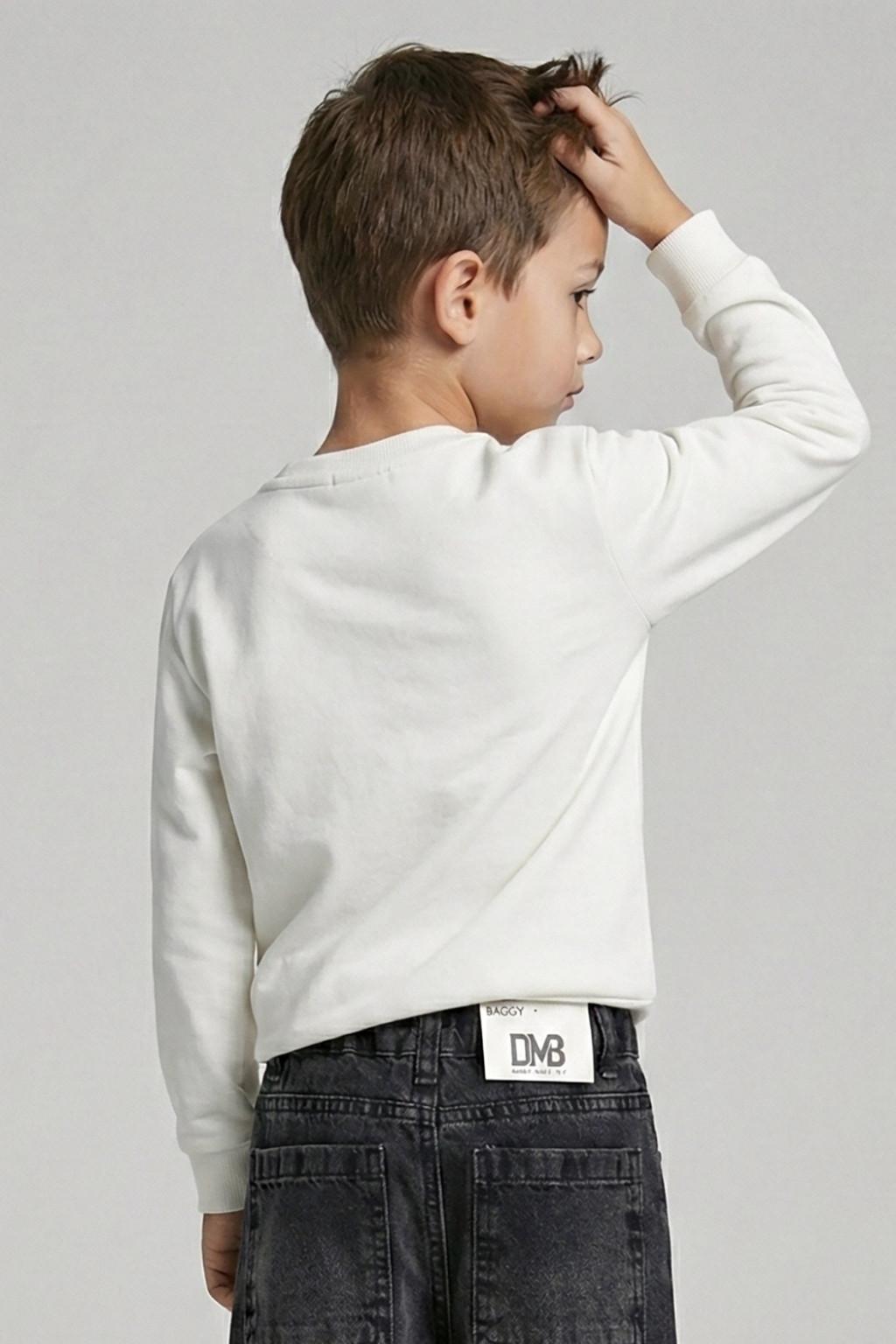 Erkek Çocuk İnce Sweatshirt – League Baskılı (4-9 Yaş)