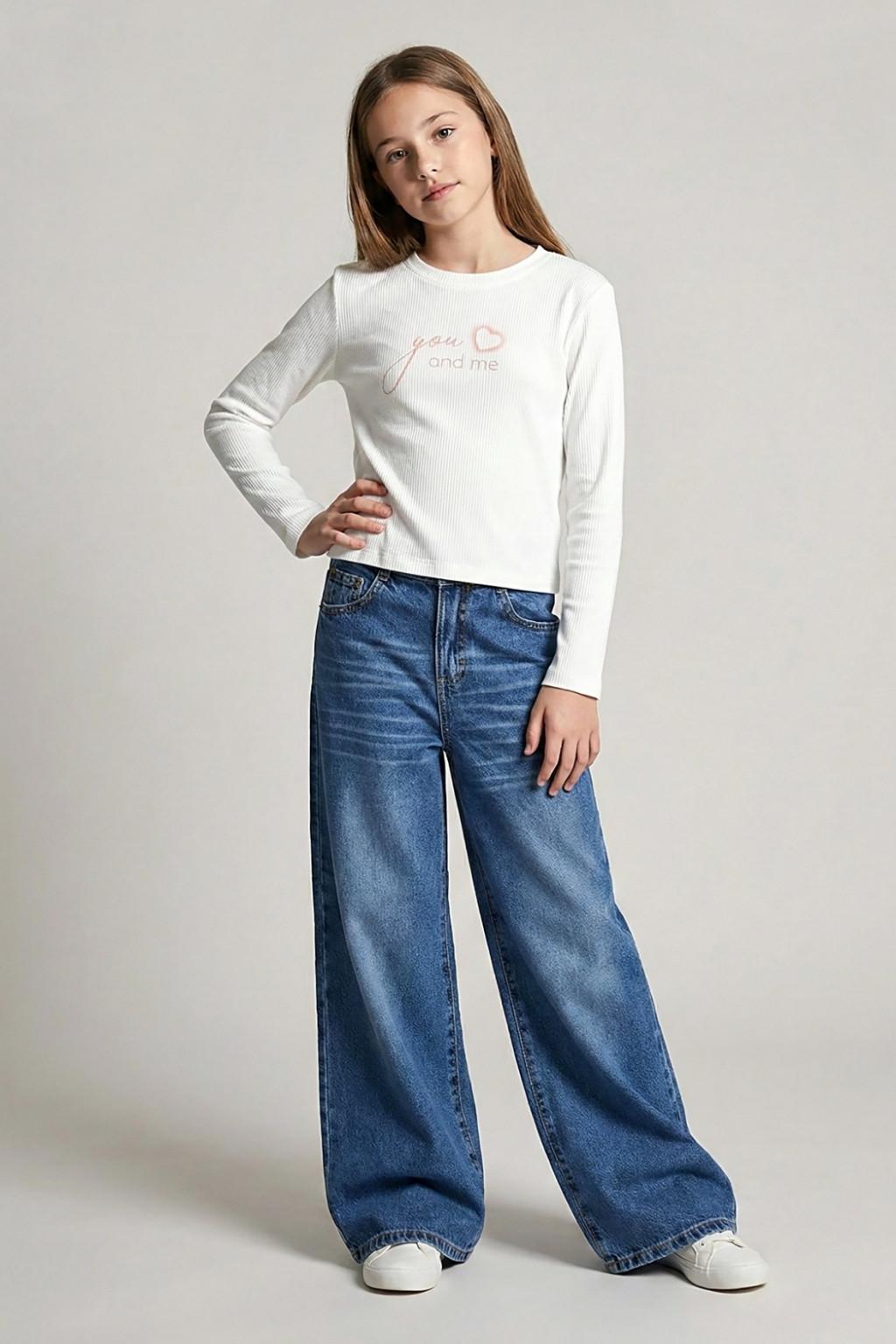 Kız Çocuk Kaşkorse Bady – Uzun Kollu Beyaz (9-14 Yaş)