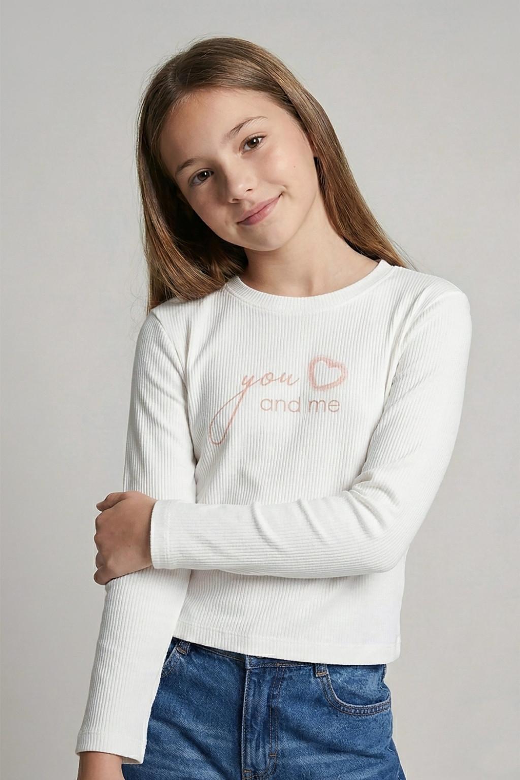 Kız Çocuk Kaşkorse Bady – Uzun Kollu Beyaz (9-14 Yaş)