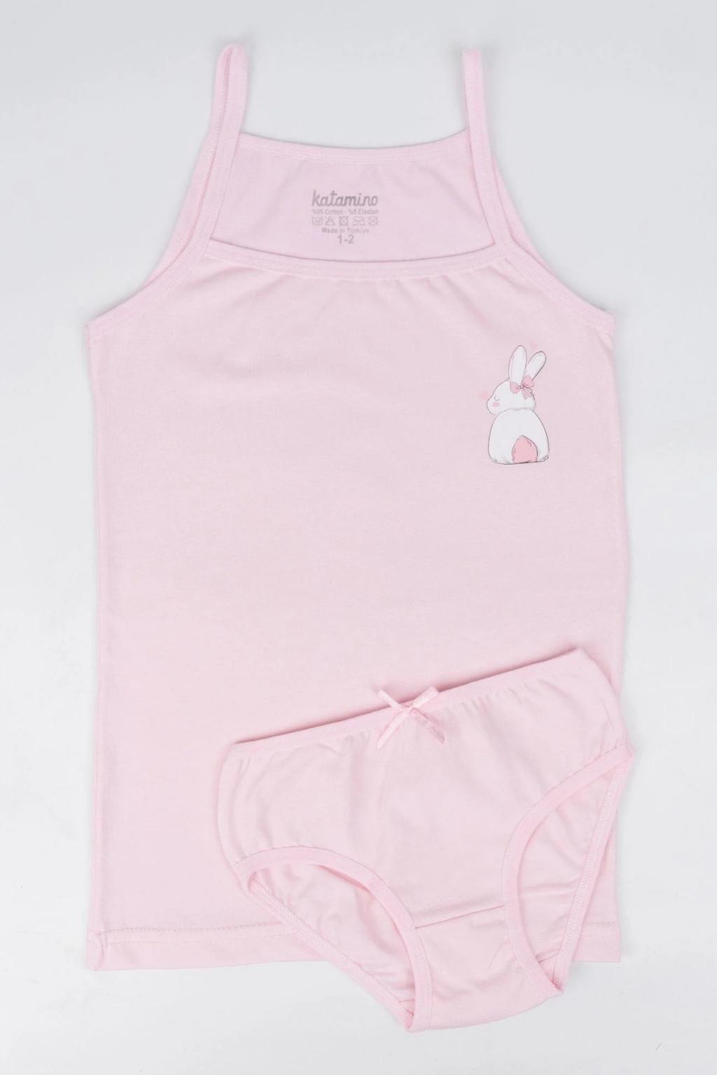 Pembe Kız Çocuk Atlet Slip Takım 3-6 Yaş