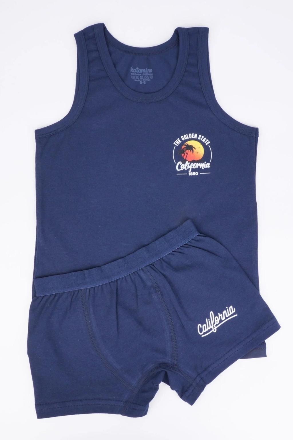 Antrasit Erkek Çocuk Atlet Boxer Takım 5-8 Yaş