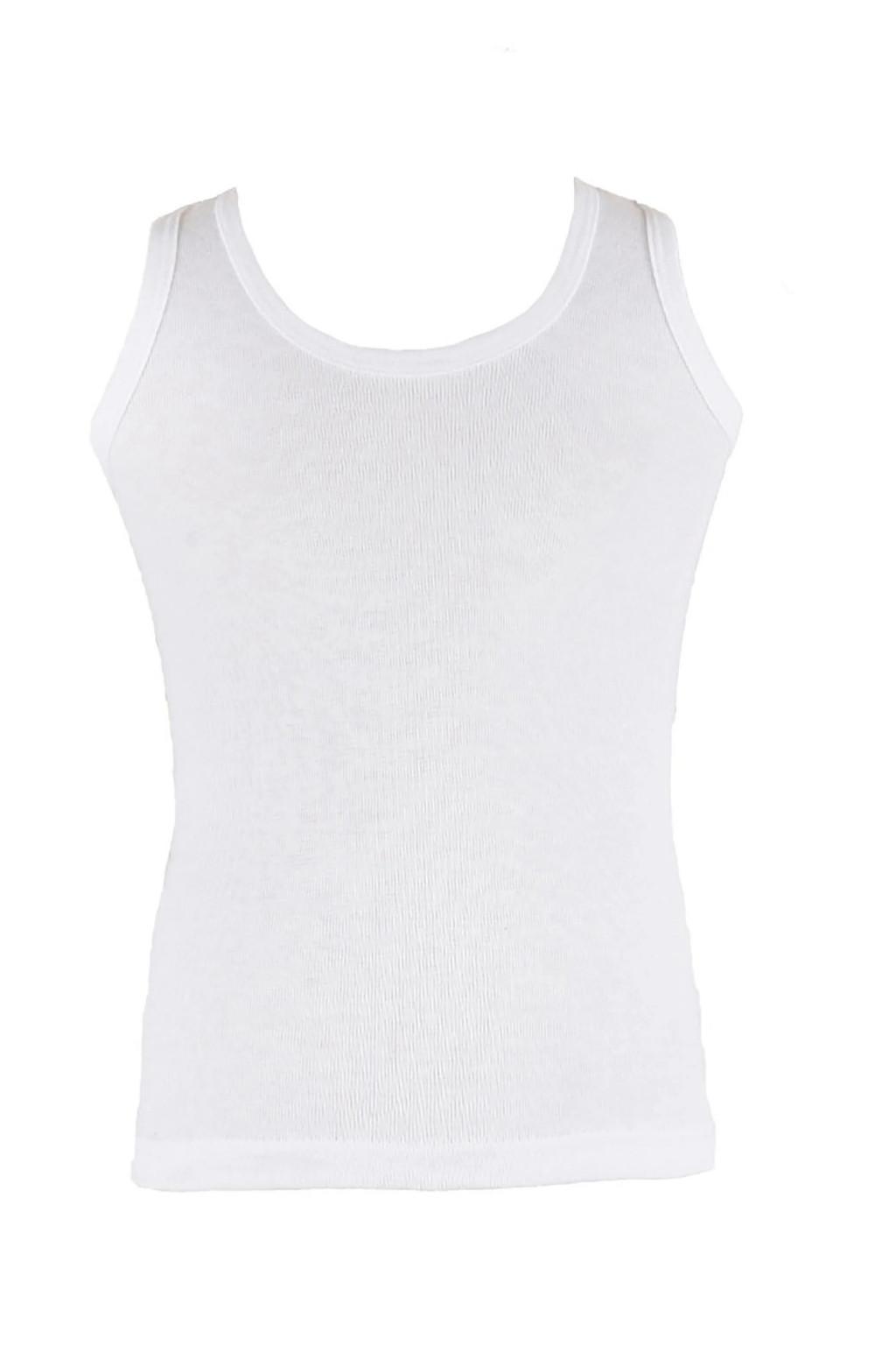 2'li Paket Beyaz Erkek Çocuk Atlet 7-12 Yaş